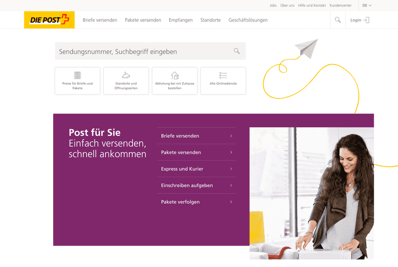 Screenshot of Optimierung Post Portal
